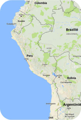 kaart van Peru Zuid-Amerika